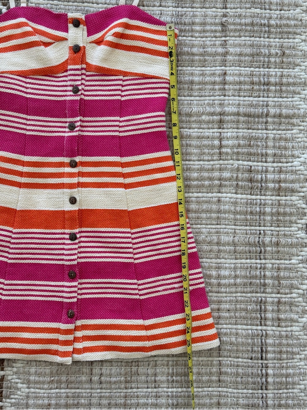 Hutch Cream, Pink, and Orange Striped Button Front Sundress - Picture 13 of 13